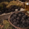 Freshly picked black truffles 